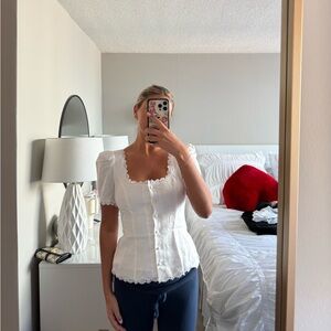 Reformation Anabella Linen top size 4